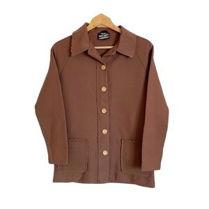 Vintage Hedy Knits of California Brown Button Front Knit cardigan jacket size S